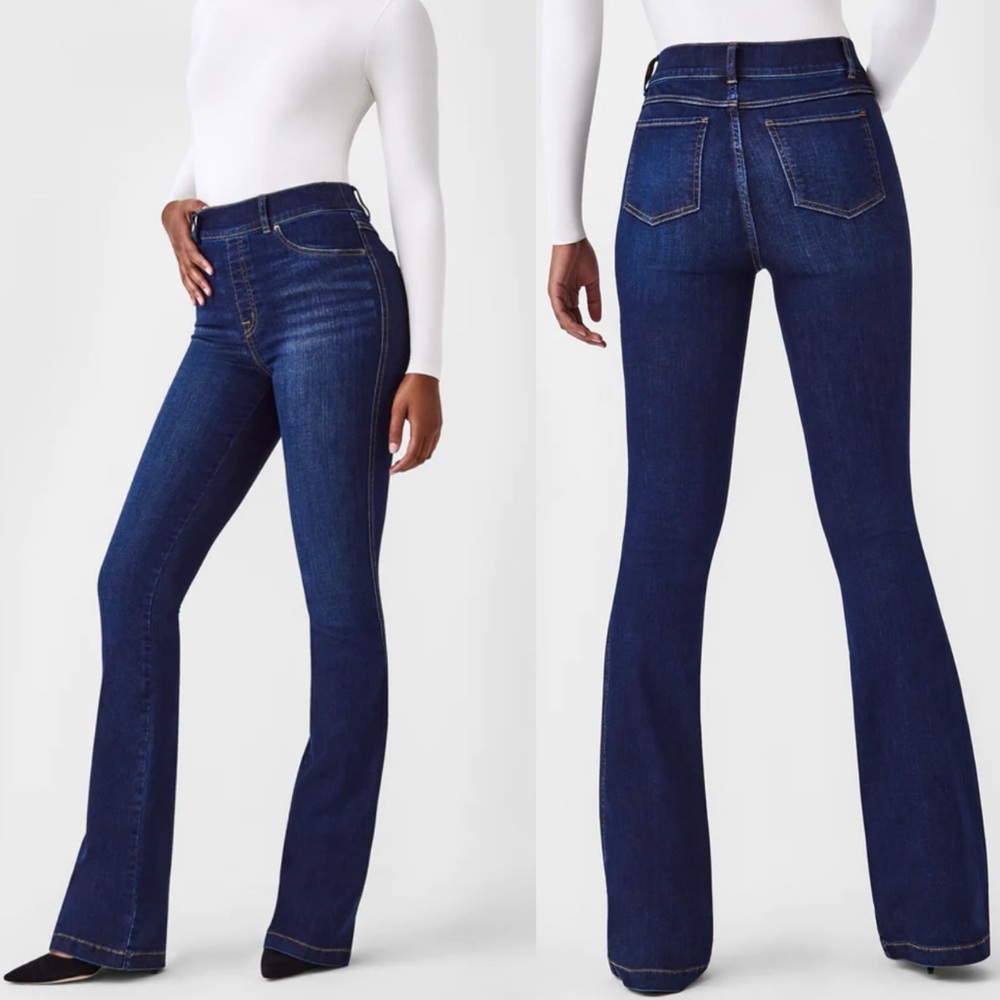 SPANX Dark Blue Denim Boot Cut Jeans